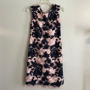 Beautiful pink and blue flower dress, Size 8.